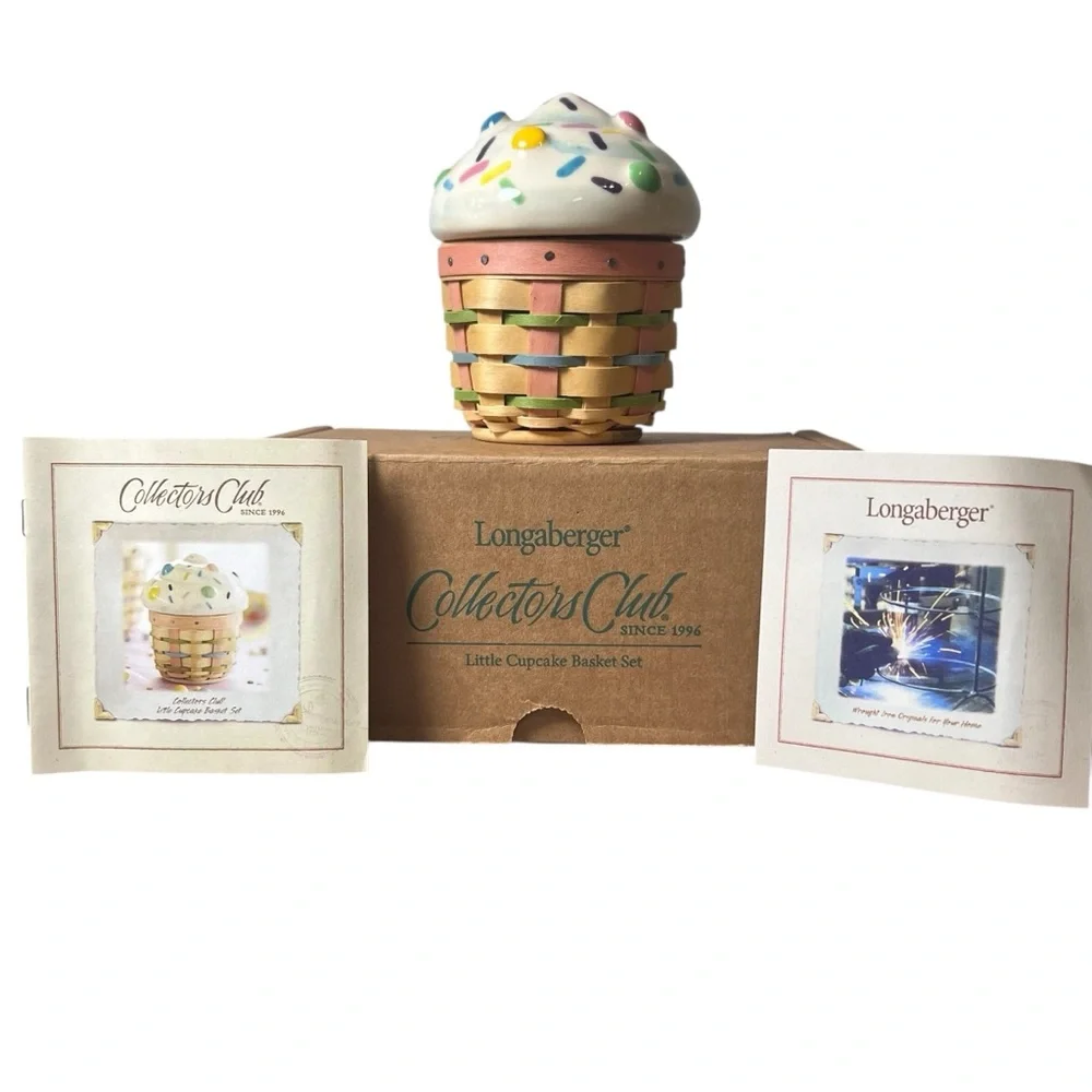 Longaberger Collectors Club Little Cupcake Basket Set 2006 NIB 10th anniversary